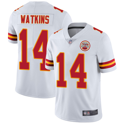 Men Kansas City Chiefs #14 Watkins Sammy White Vapor Untouchable Limited Player Football Nike NFL Jersey